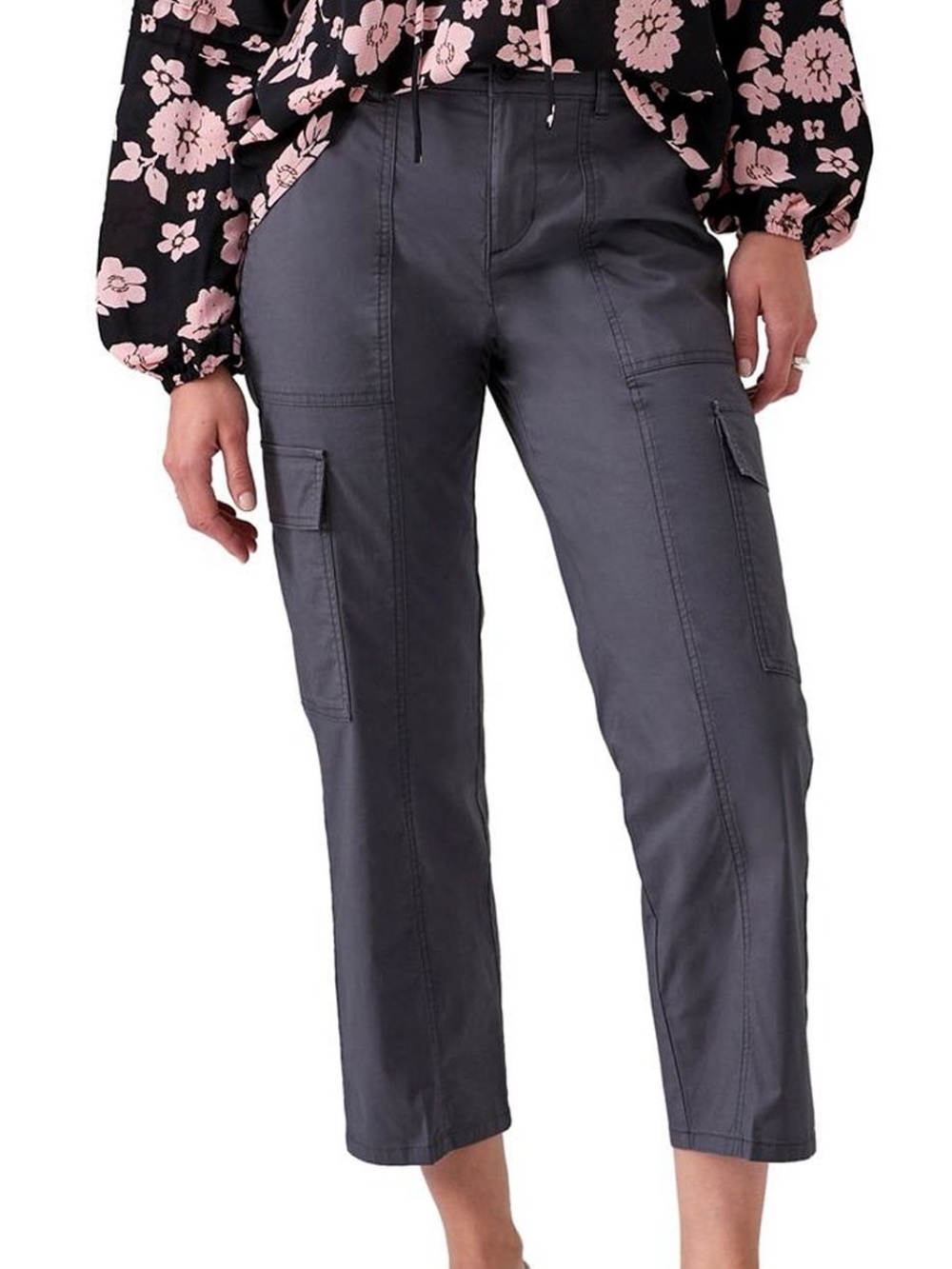 SOCIAL STANDARD SANCTUARY women PORTSIDE cargo crop pant GRAY NWOT szS